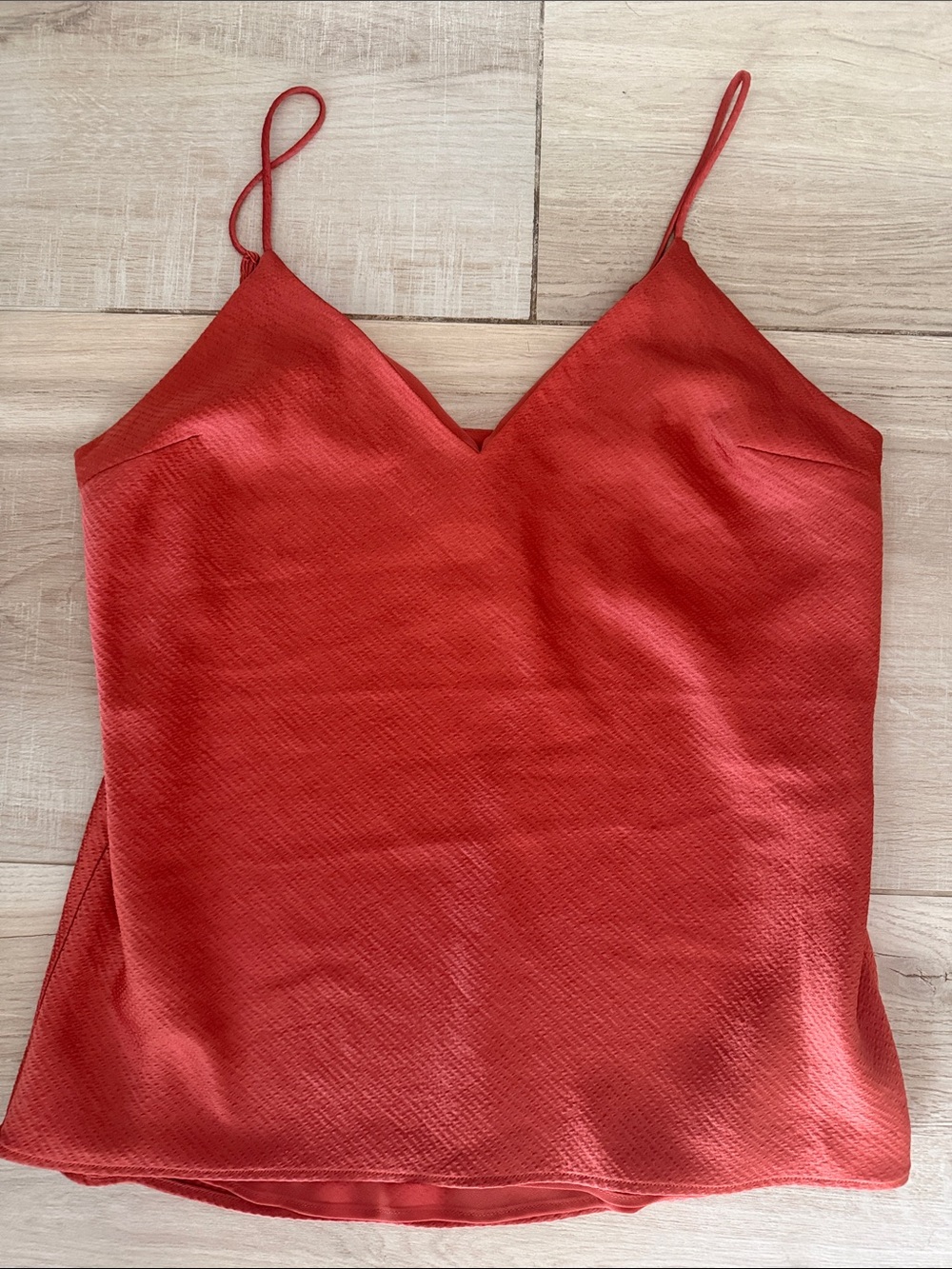 Burnt Orange V-Neck Spaghetti Strap Tank Top